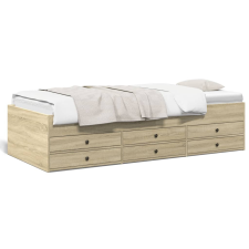 vidaXL sonoma tölgy színű szerelt fa kanapéágy fiókokkal 90 x 190 cm ágy és ágykellék