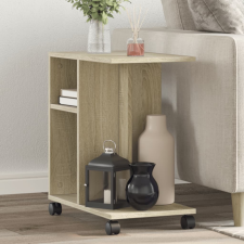 vidaXL sonoma tölgy színű szerelt fa kisasztal kerekekkel 50x35x55 cm bútor