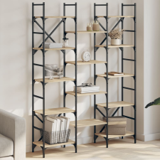 vidaXL sonoma tölgy színű szerelt fa könyvespolc 127,5x28,5x172,5 cm bútor
