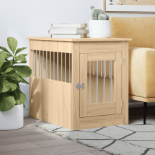 vidaXL sonoma tölgy színű szerelt fa kutyaketrec 55 x 80 x 68 cm szállítóbox, fekhely kutyáknak