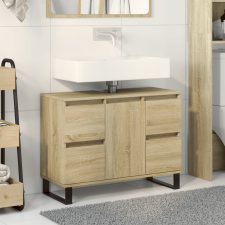 vidaXL sonoma tölgy színű szerelt fa mosdószekrény 80 x 33 x 60 cm fürdőszoba bútor