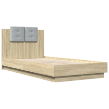 vidaXL sonoma tölgy színű szövet ágykeret fejtámlával 75x190 cm (3209977) ágy és ágykellék
