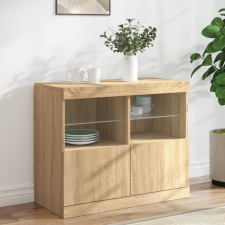 vidaXL sonoma tölgy színű tálalószekrény LED-ekkel 81 x 37 x 67 cm bútor