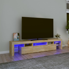 vidaXL sonoma-tölgy színű TV-szekrény LED-lámpákkal 200x36,5x40 cm bútor