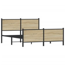 vidaXL sonoma tölgyszínű fém ágykeret matrac nélkül 160 x 200 cm (3301363) ágy és ágykellék