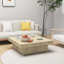vidaXL sonoma-tölgyszínű forgácslap dohányzóasztal 90 x 90 x 28 cm bútor