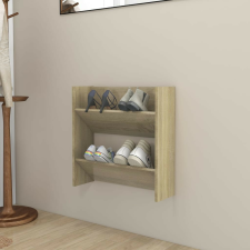 vidaXL sonoma-tölgyszínű forgácslap fali cipősszekrény 60 x 18 x 60 cm bútor