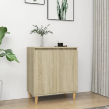 vidaXL sonoma-tölgyszínű forgácslap tálalószekrény tömör falábakkal 60x35x70 cm bútor