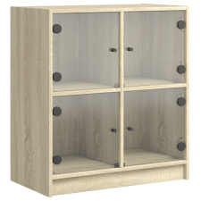 vidaXL sonoma-tölgyszínű kisszekrény üvegajtókkal 68 x 37 x 75,5 cm (836380) bútor