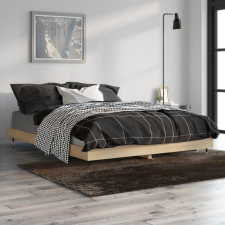vidaXL sonoma tölgyszínű szerelt fa ágykeret 135 x 190 cm ágy és ágykellék