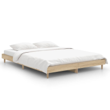 vidaXL sonoma tölgyszínű szerelt fa ágykeret 140x190 cm (832072) ágy és ágykellék