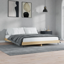 vidaXL sonoma tölgyszínű szerelt fa ágykeret 150 x 200 cm ágy és ágykellék