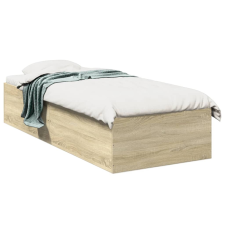 vidaXL sonoma tölgyszínű szerelt fa ágykeret 75 x 190 cm ágy és ágykellék