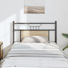 vidaXL sonoma tölgyszínű szerelt fa és acél fejtámla 80 cm ágy és ágykellék