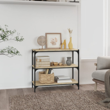 vidaXL sonoma-tölgyszínű szerelt fa és acél könyvszekrény 80x33x70,5cm bútor