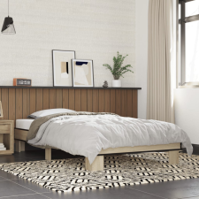 vidaXL sonoma tölgyszínű szerelt fa és fém ágykeret 100 x 200 cm ágy és ágykellék