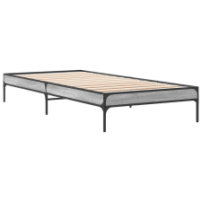 vidaXL sonoma tölgyszínű szerelt fa és fém ágykeret 100 x 200 cm (845029) ágy és ágykellék