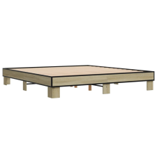 vidaXL sonoma tölgyszínű szerelt fa és fém ágykeret 180 x 200 cm (3280223) ágy és ágykellék