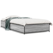 vidaXL sonoma tölgyszínű szerelt fa és fém ágykeret 75 x 190 cm ágy és ágykellék