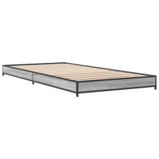 vidaXL sonoma tölgyszínű szerelt fa és fém ágykeret 75 x 190 cm (845189) ágy és ágykellék