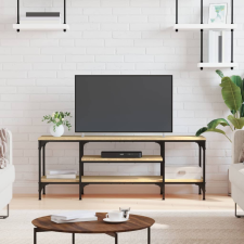 vidaXL sonoma-tölgyszínű szerelt fa és vas TV-szekrény 121x35x45 cm bútor