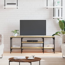 vidaXL sonoma-tölgyszínű szerelt fa és vas TV-szekrény 121x35x45 cm bútor