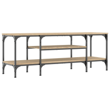vidaXL sonoma-tölgyszínű szerelt fa és vas TV-szekrény 121x35x45 cm (831804) bútor