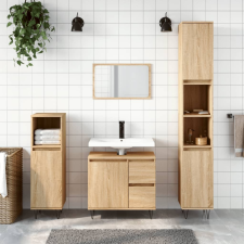 vidaXL sonoma-tölgyszínű szerelt fa fürdőszobaszekrény 65x33x60 cm fürdőszoba bútor