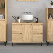 vidaXL Sonoma-tölgyszínű szerelt fa mosdószekrény 80 x 33 x 60 cm fürdőszoba bútor