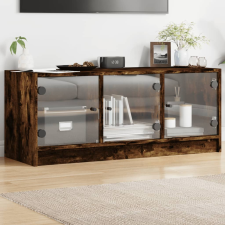 vidaXL sonoma-tölgyszínű TV-szekrény üvegajtókkal 102 x 37 x 42 cm bútor