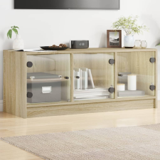 vidaXL sonoma-tölgyszínű TV-szekrény üvegajtókkal 102 x 37 x 42 cm bútor