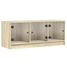 vidaXL sonoma-tölgyszínű TV-szekrény üvegajtókkal 102 x 37 x 42 cm (836408) bútor