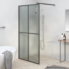 vidaXL Sötét edzett üveg zuhanyfal küszöb nélküli zuhanyhoz 100x195cm kád, zuhanykabin