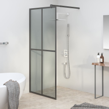 vidaXL sötét edzett üveg zuhanyfal küszöb nélküli zuhanyhoz 90x195cm kád, zuhanykabin