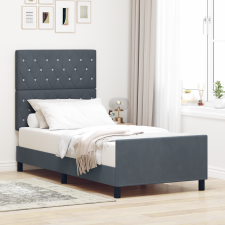 vidaXL Sötét Szürke Ágykeret 90x190 cm Bársony ágy és ágykellék