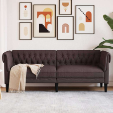 vidaXL sötétbarna 3 személyes szövet Chesterfield kanapé bútor