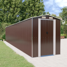vidaXL sötétbarna horganyzott acél kerti fészer 192 x 1021 x 223 cm kerti tárolás