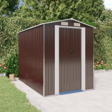 vidaXL sötétbarna horganyzott acél kerti fészer 192 x 274 x 223 cm kerti tárolás