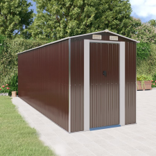 vidaXL sötétbarna horganyzott acél kerti fészer 192 x 606 x 223 cm kerti tárolás