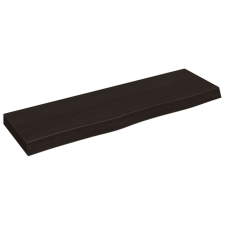 vidaXL sötétbarna kezelt tömör tölgyfa fali polc 100x30x(2-6) cm bútor