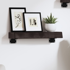 vidaXL sötétbarna kezelt tömör tölgyfa fali polc 40x10x6 cm bútor