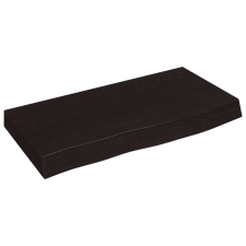 vidaXL sötétbarna kezelt tömör tölgyfa fali polc 60x30x(2-6) cm (363766) bútor