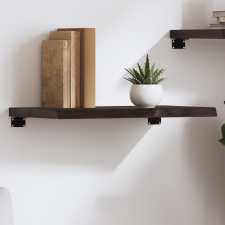 vidaXL sötétbarna kezelt tömör tölgyfa fali polc 60x40x(2-4) cm bútor
