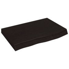 vidaXL sötétbarna kezelt tömör tölgyfa fali polc 60x40x(2-6) cm (363769) bútor