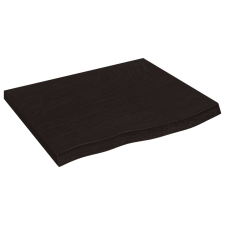 vidaXL sötétbarna kezelt tömör tölgyfa fali polc 60x50x(2-4) cm (363771) bútor