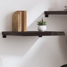 vidaXL sötétbarna kezelt tömör tölgyfa fali polc 60x60x(2-6) cm bútor