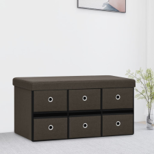 vidaXL sötétbarna összecsukható művászon tárolópad 76 x 38 x 38 cm bútor