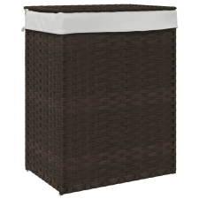 vidaXL sötétbarna polyrattan szennyeskosár fedéllel 46x33x60 cm (372030) bútor