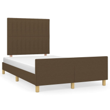 vidaXL sötétbarna szövet ágykeret fejtámlával 120 x 200 cm (3125206) ágy és ágykellék