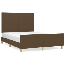 vidaXL sötétbarna szövet ágykeret fejtámlával 140 x 190 cm (3124890) ágy és ágykellék